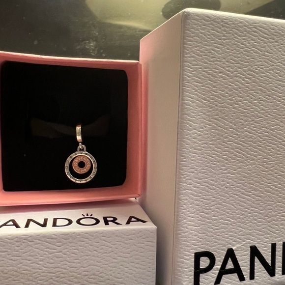 PANDORA SIGNATURE TWO-TONE LOGO CIRCLES DANGLE CHARM Style #: 782287C01 - Picture 4 of 13